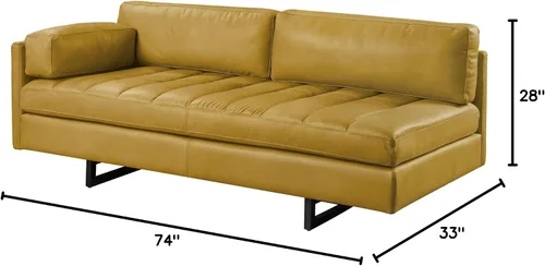 Miniatura 3 de Acme Sofá Radia con almohada en piel de grano superior de cúrcuma amarilla