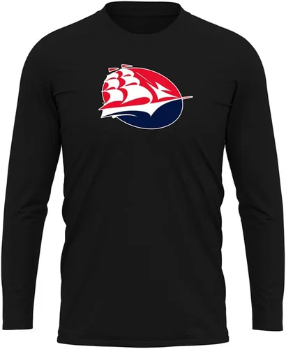 Miniatura 18 de Camisa deportiva de manga larga oficial de la NCAA Collegiate para hombre, colección negra con logotipo primario