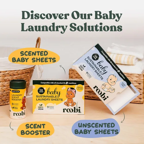 Miniatura 9 de Perlas de refuerzo de aroma para ropa sostenibles Roobi. Perlas de fragancia Linen Breeze para lavandería. Hasta 20 ciclos de lavado. Carbono