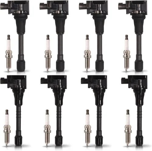 ENA Juego de 8 bujías de iridio y 8 bobinas de encendido 5.6 compatibles con Nissan Infiniti 2011 2012 2013 QX56, 2014-2023 QX80, 2010-2023 Armada