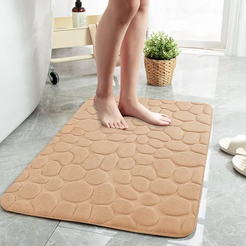 Miniatura 14 de Tapete de baño negro de secado rápido, 24 x 36 pulgadas, antideslizante, de espuma viscoelástica, lavable a máquina
