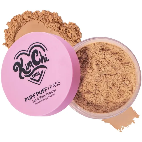 Miniatura 20 de Kimchi Chic Beauty Puff Puff Pass Set y polvo fijador Bake para maquillaje, borla de polvo facial suelto extra esponjoso, maquillaje facial suave