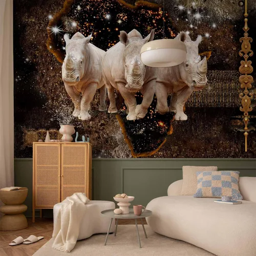 Miniatura 2 de artgeist Mural de pared de animales rinocerontes 77 x 55 pulgadas - Papel tapiz autoadhesivo XXL para despegar y pegar, adhesivo extraíble grande