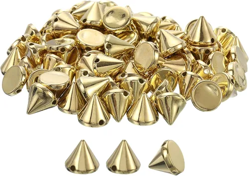 Miniatura 15 de uxcell 200 tachuelas acrílicas con forma de cono de espiga, 0.316 x 0.315 pulgadas, parte trasera plana, pegamento para coser en cuentas punk