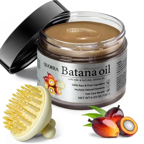 Quorra Aceite de batana crudo para el crecimiento del cabello, 100% aceite orgánico natural para cabello natural grueso y fuerte, mascarilla