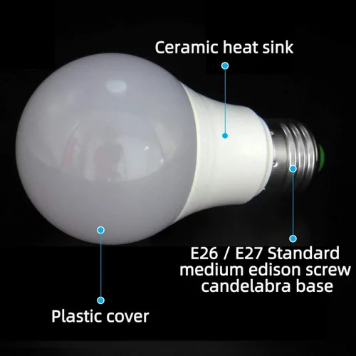 Miniatura 7 de Bombillas LED E26 de bajo voltaje de 12 V, 5 W, A19, bombilla estándar Edison con base de tornillo equivalente a 50 W, lámpara halógena blanca