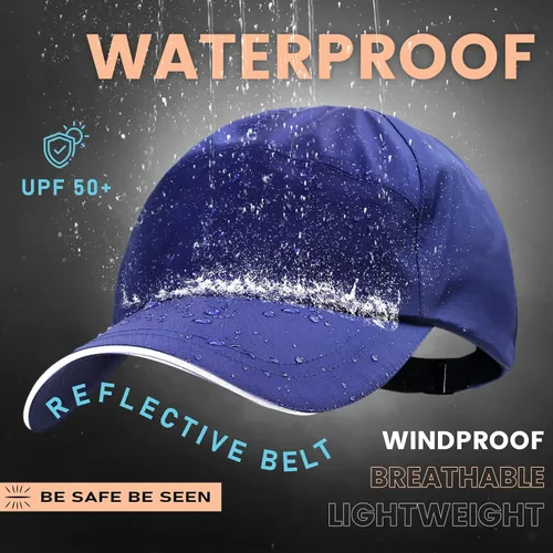 Miniatura 2 de Gorra de béisbol impermeable para hombre, sombrero de lluvia plegable para correr, al aire libre