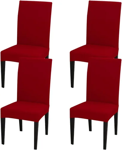 Miniatura 40 de JQinHome Juego de 8 fundas para sillas de comedor, fundas de alta elasticidad extraíbles y lavables, fundas protectoras de asiento para silla