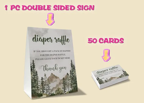 Miniatura 3 de Boletos para sorteo de pañales para baby shower, tarjetas temáticas de corona rosa, recuerdos de fiesta para baby showers, tarjetas de juego, 1