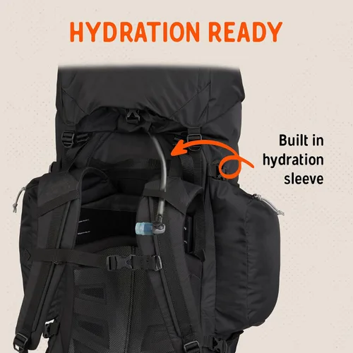 Miniatura 10 de Kelty Coyote - Mochila de 60 a 105 litros, para hombre y mujer (actualización 2020) - Mochila de senderismo, mochilero, mochila de viaje, Negro
