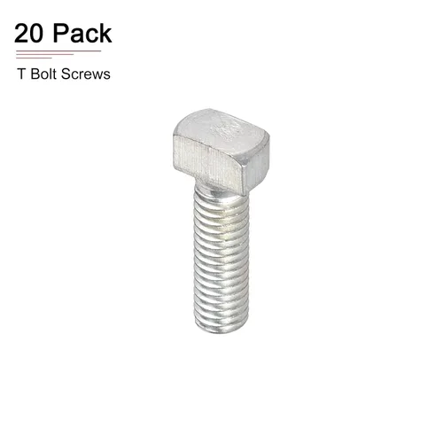 Miniatura 6 de DTGN Tornillo deslizante con ranura en T M6x20mm (DXL), 20 unidades, bueno para la industria de la construcción, pernos de riel en T chapados