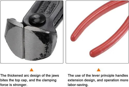Miniatura 4 de HARFINGTON Alicates de corte de extremo de 6 pulgadas, alicates de extractor de uñas con mango de PVC para manualidades, fabricación de joyas