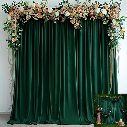 Miniatura 10 de TAYNSDJ101 - Cortina de boda naranja sin arrugas, sin arrugas, para fiestas, bodas, arcos, fiestas, ceremonias, escenarios, decoración de escenario