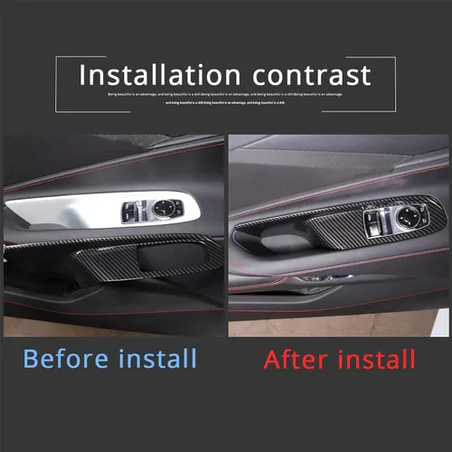 Miniatura 6 de Sekhyna Cubierta del panel de interruptor de elevación de ventana compatible con Chevrolet Corvette C8 Coupe Stingray 2020 2021 2022 2023 ABS 2