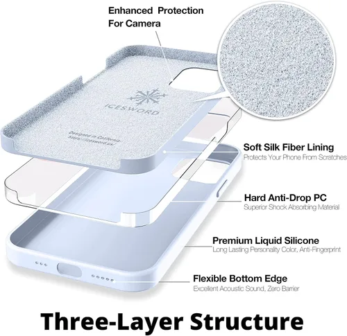 Miniatura 5 de IceSword Funda compatible con iPhone 13 Mini, color morado clavo, fundas de silicona para teléfono, ultra delgada, protección a prueba de golpes