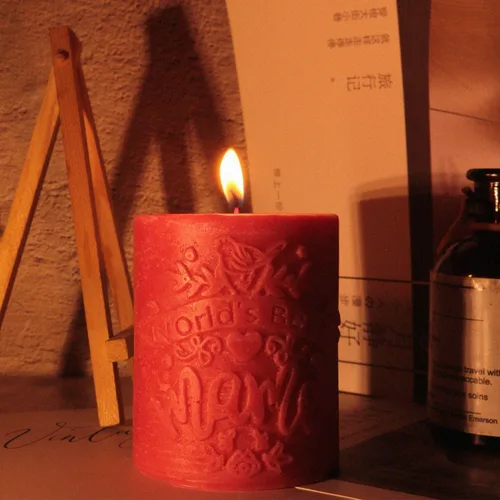 Miniatura 3 de Cestony 3D - Molde de vela con forma de vela de la mejor mamá del mundo, moldes de silicona para velas de bricolaje, pilar de resina, velas