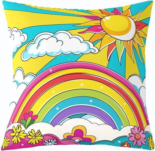 Miniatura 27 de Erosebridal Groovy Flower Power - Funda de almohada de 16 x 16 pulgadas, bonita funda de almohada floral bohemia de los años 60S y 70S, funda