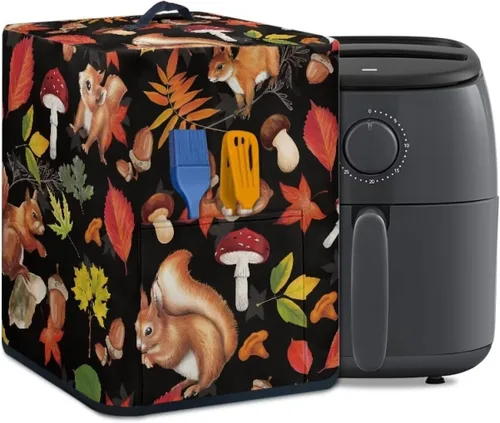 Miniatura 9 de Gomyblomy Funda para electrodomésticos pequeños con diseño de murciélagos, protector de freidora de aire lavable con tema de Halloween, protector
