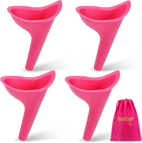 Miniatura 6 de Urinario femenino para mujeres, dispositivo portátil para orinar 4 unidades, embudo para orinar para viajes, camping, senderismo y actividades al