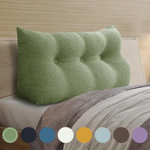 Miniatura 17 de Almohada de cuña pequeña para cabecero; almohada para leer, para sentarse en la cama, almohada triangular de respaldo para adultos, almohada