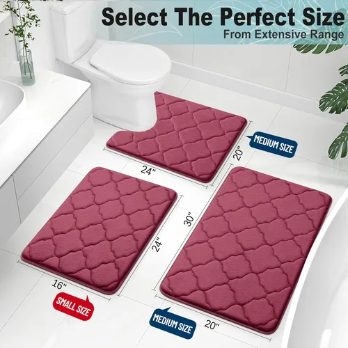 Miniatura 2 de OLANLY Alfombra de Baño de Espuma Viscoelástica de 24 x 16 pulgadas, Ultra Suave y Absorbente, Alfombras de Baño Antideslizantes, Cómodas, Lavables