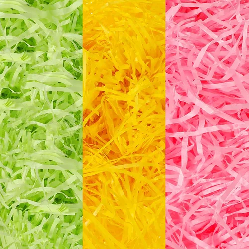 Miniatura 9 de Zonon Cesta de pasto de Pascua de 17 onzas, trituradores de papel de rafia, relleno de papel de rafia, para embalaje de regalo, caza de huevos
