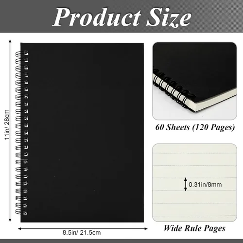 Miniatura 3 de Leelosp 12 cuadernos pequeños en espiral forrados en espiral, cuaderno con rayas universitarias, cubierta de papel kraft encuadernado con alambre