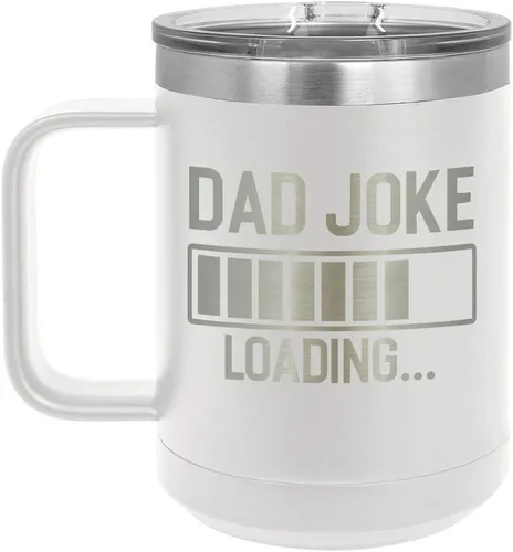Miniatura 19 de DAD JOKE LOADING Taza de café roja de 15 oz con tapa deslizante Taza de café de viaje aislada Ideas de regalos del día del padre de hijo o hija