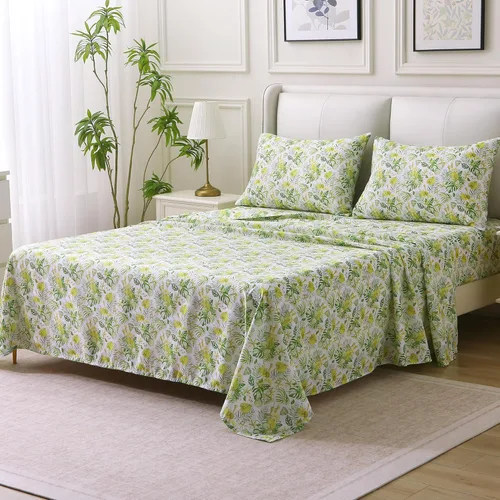 Miniatura 44 de Viviland Juego de sábanas de 3 piezas con estampado botánico de mariposas y flores rosas y moradas, sábanas de microfibra suave y transpirable