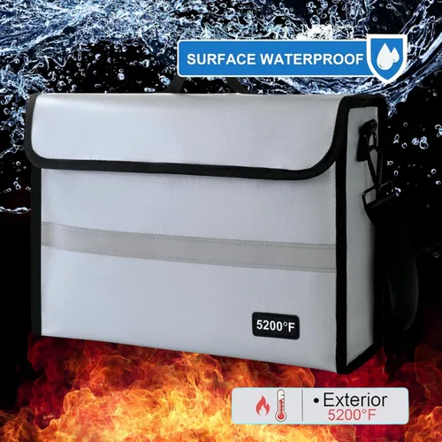 Miniatura 2 de Bolsa de documentos ignífuga – Caja de documentos impermeable ignífuga para documentos y dinero en efectivo Organizador de documentos ignífugo