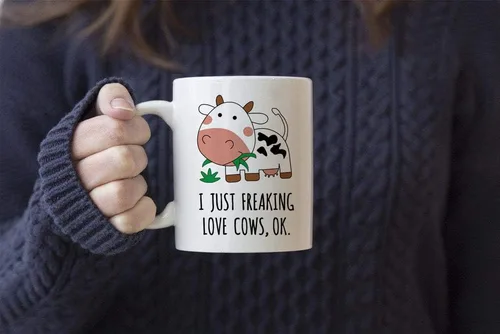 Miniatura 4 de Taza de café de cerámica con estampado de vaca Kawaii para mujeres, mamá o hija