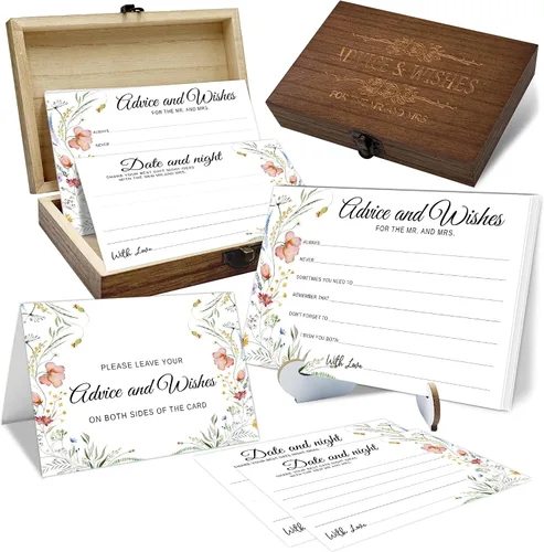 Miniatura 11 de Consejos y deseos para el señor y la señora - Tarjetas de consejos de boda de champán para decoraciones de despedida de soltera, buenos deseos