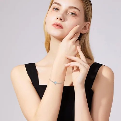 Miniatura 4 de LONAGO Tobillera de plata de ley 925 con nudo celta para mujer, con nudo de brujas, ajustable, para playa, tobillera, regalos de joyería