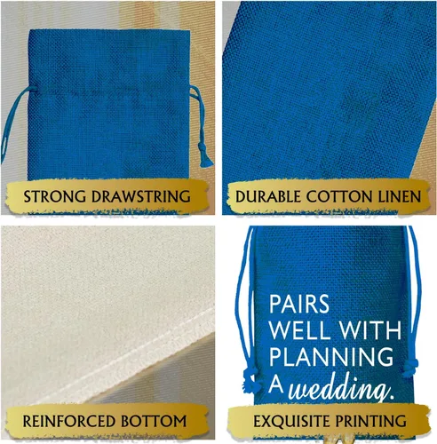 Miniatura 4 de Bolsa de vino Regalo de boda para señor y señora - Regalo de compromiso J14-Azul