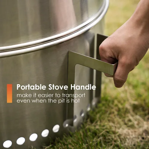 Miniatura 3 de GREENVINES Fogón sin humo 15 pulgadas Fogón de acero inoxidable Fogones portátiles para exteriores con soporte para camping Hoguera