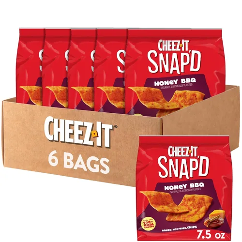 Miniatura 12 de Cheez-It Snap'd Chips de Galletas de Queso, Crujientes Delgadas, Aperitivos para el Almuerzo, Cheddar Crema Agria y Cebolla, Caja de 45oz (6 Bolsas)