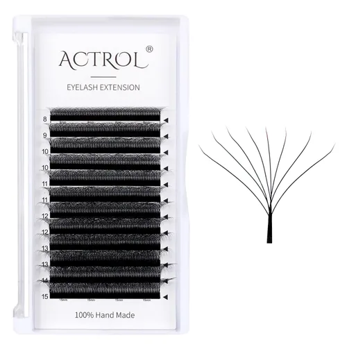 Miniatura 40 de Extensiones de pestañas 4D W, color negro, 0.003 in, rizo D, 0.315 in, volumen individual, YY, extensiones de pestañas en forma de W, fáciles
