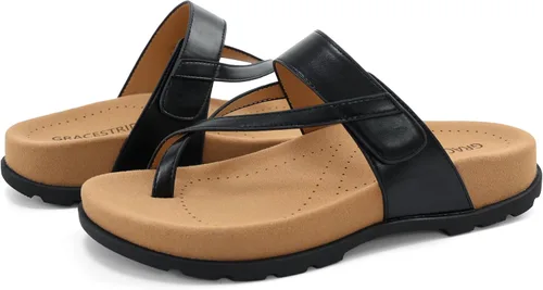 Miniatura 3 de Sandalias planas ortopédicas para mujer con cómodo soporte de arco para uso casual y diario