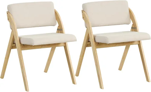 GOFLAME Juego de 2 sillas de comedor plegables, sillas de cocina tapizadas con asiento y respaldo acolchados, sillas laterales modernas con patas de