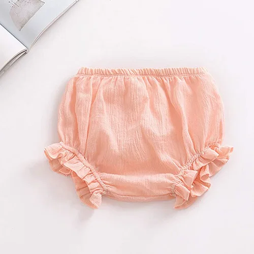 Miniatura 4 de Conjunto de 3 piezas de pantalones cortos para recién nacidos, para bebés, niñas y niños, mezcla de lino y algodón, lindos pantalones cortos
