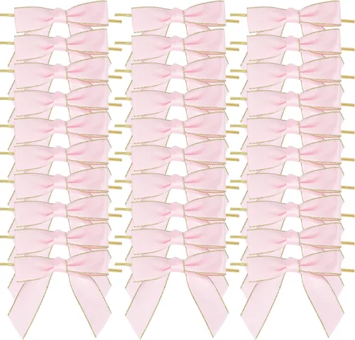 Miniatura 12 de AIMUDI Lazos negros y dorados, lazos prefabricados de 3.5 pulgadas para envolver regalos y recuerdos de fiesta, 50