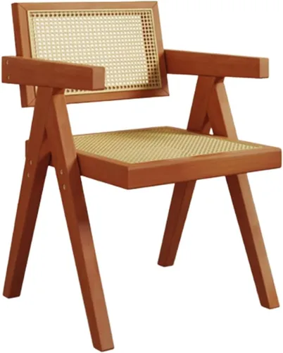 Miniatura 17 de YVYKFZD Juego de sillas de comedor de madera, sillas de comedor de ratán, silla de cocina con respaldo, sillón de salón, silla auxiliar cómoda