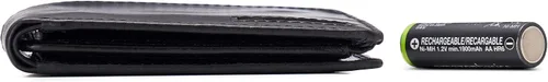 Miniatura 14 de Alpine Swiss RFID - Cartera de piel con 2 compartimentos para documentos de identidad, con ventana dividida, sección para billetes, en caja de regalo