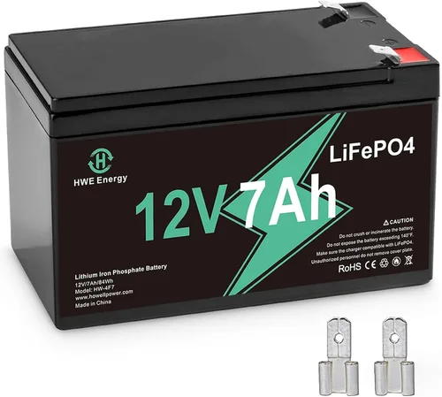 Miniatura 9 de Batería de litio recargable de 12 V 5 Ah, más de 4000 ciclo profundo LiFePO4 12 voltios 5 amperios batería de repuesto para Liftmaster 485LM