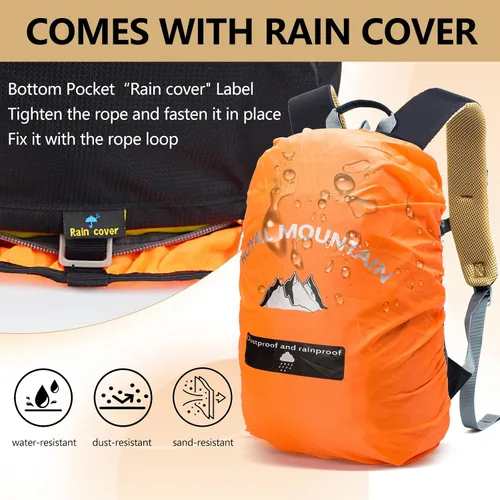 Miniatura 3 de Mochila de senderismo con cubierta contra la lluvia, mochilas de viaje de 20 litros para mujeres y hombres, mochila de camping ligera y duradera