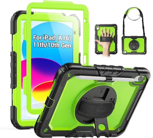 Miniatura 22 de SEYMAC Funda para iPad Air de 5ª/4ª generación de 10.9 pulgadas, Funda Protectora de Cuerpo Completo Resistente a Golpes con Protector de Pantalla