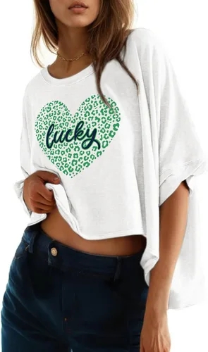 Miniatura 25 de Dokotoo -Camisetas de verano para mujer, color liso, holgadas, de gran tamaño, básicas