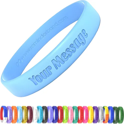 Reminderband - Pulsera clásica de silicona 100% personalizada – Pulsera de goma de silicona personalizada – Personalizable, eventos, regalos, apoyo,