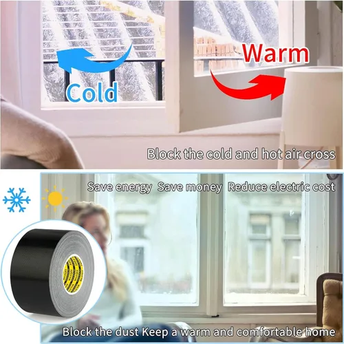 Miniatura 6 de Cinta de sellado de ventana de conducto de tela para invierno, 2.75 pulgadas x 66 pies, cinta aislante de sellado para ventanas y puertas, sellador