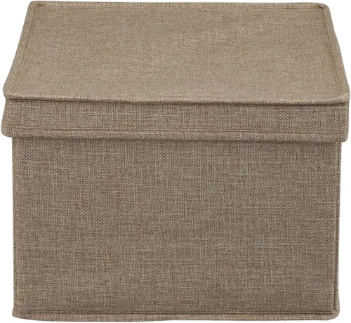 Miniatura 6 de Household Essentials Paquete de 2 contenedores grandes de tela, de polilino suave con lados resistentes, asa adjunta y tapa completamente removible